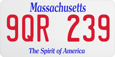 MA license plate 9QR239