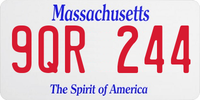 MA license plate 9QR244