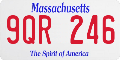 MA license plate 9QR246