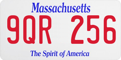 MA license plate 9QR256