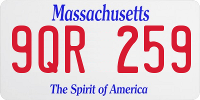 MA license plate 9QR259