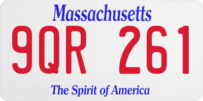 MA license plate 9QR261