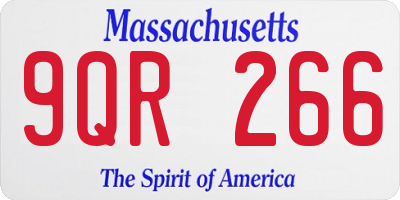 MA license plate 9QR266