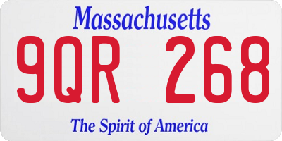 MA license plate 9QR268