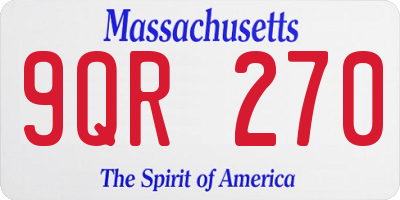 MA license plate 9QR270