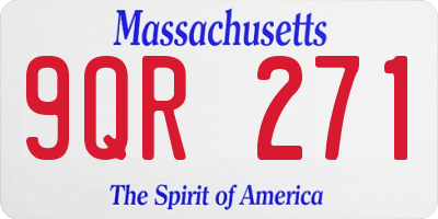 MA license plate 9QR271