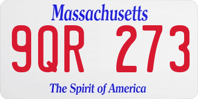 MA license plate 9QR273