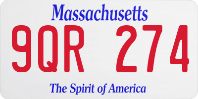 MA license plate 9QR274