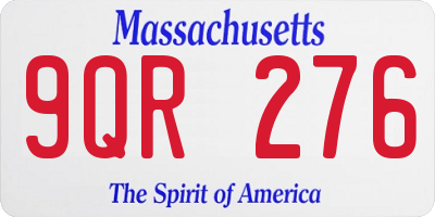 MA license plate 9QR276