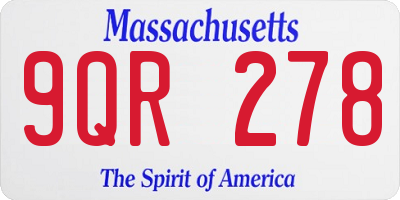 MA license plate 9QR278