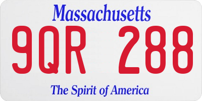 MA license plate 9QR288
