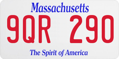 MA license plate 9QR290