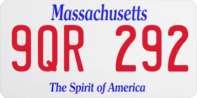 MA license plate 9QR292