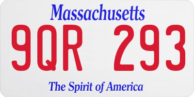 MA license plate 9QR293