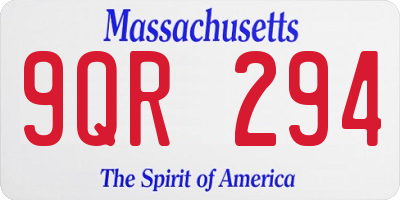 MA license plate 9QR294