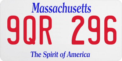 MA license plate 9QR296