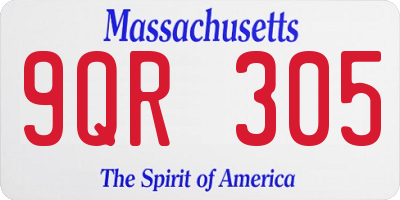 MA license plate 9QR305