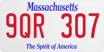 MA license plate 9QR307