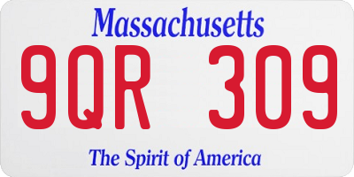 MA license plate 9QR309
