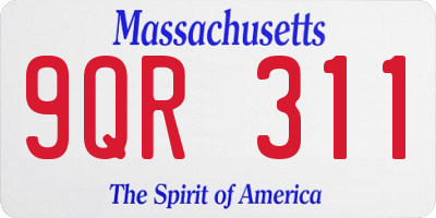 MA license plate 9QR311