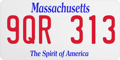 MA license plate 9QR313