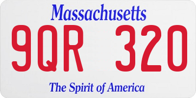 MA license plate 9QR320