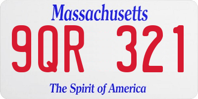 MA license plate 9QR321