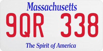 MA license plate 9QR338
