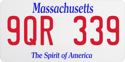 MA license plate 9QR339