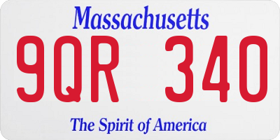MA license plate 9QR340