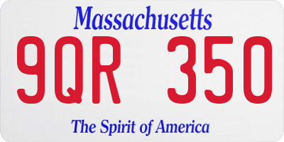 MA license plate 9QR350