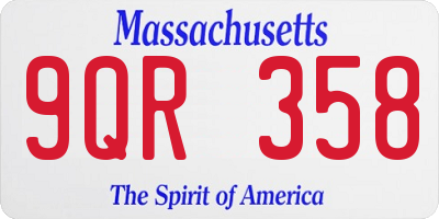 MA license plate 9QR358