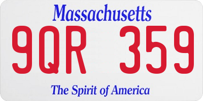 MA license plate 9QR359
