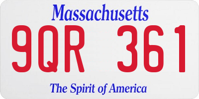 MA license plate 9QR361