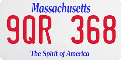 MA license plate 9QR368