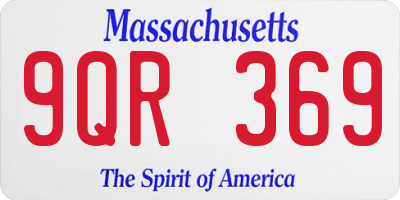 MA license plate 9QR369