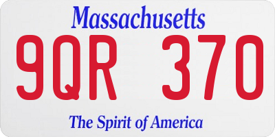 MA license plate 9QR370