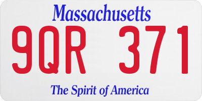 MA license plate 9QR371