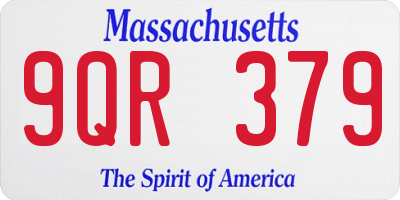 MA license plate 9QR379