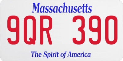 MA license plate 9QR390