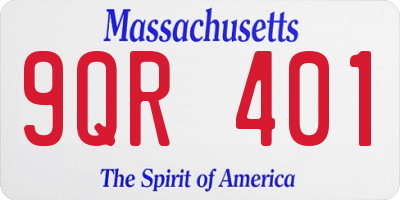 MA license plate 9QR401