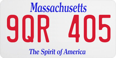 MA license plate 9QR405