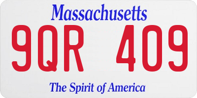MA license plate 9QR409