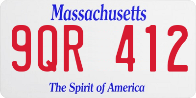 MA license plate 9QR412