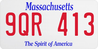 MA license plate 9QR413