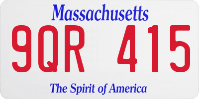 MA license plate 9QR415