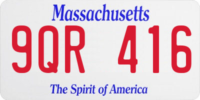 MA license plate 9QR416