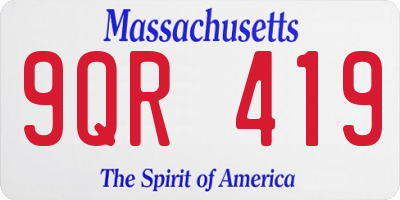 MA license plate 9QR419