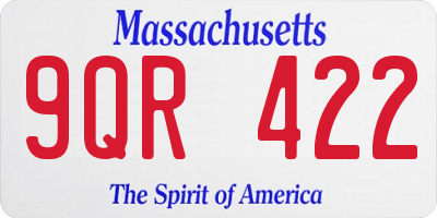 MA license plate 9QR422