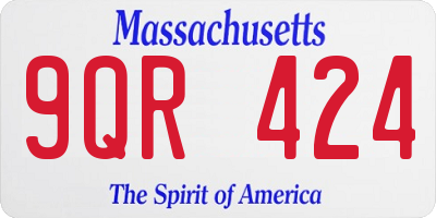 MA license plate 9QR424
